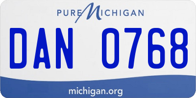 MI license plate DAN0768