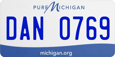 MI license plate DAN0769