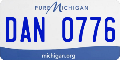 MI license plate DAN0776