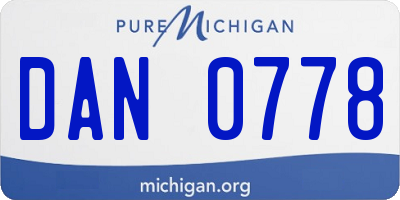 MI license plate DAN0778