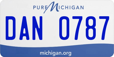 MI license plate DAN0787