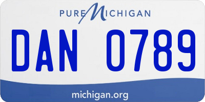 MI license plate DAN0789