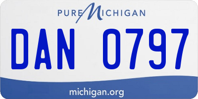 MI license plate DAN0797