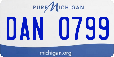 MI license plate DAN0799