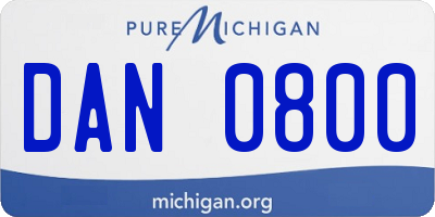 MI license plate DAN0800