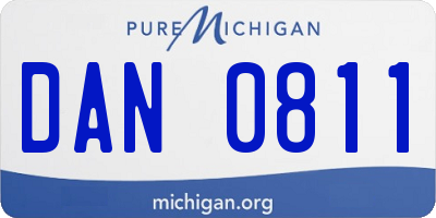 MI license plate DAN0811