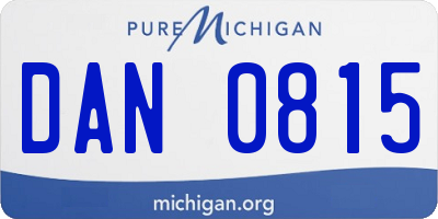 MI license plate DAN0815