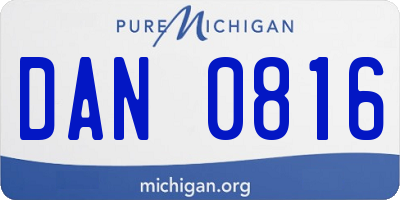 MI license plate DAN0816