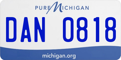 MI license plate DAN0818