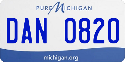 MI license plate DAN0820