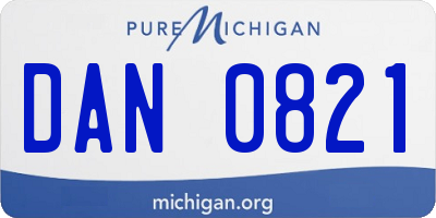 MI license plate DAN0821