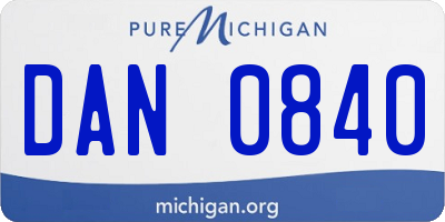 MI license plate DAN0840