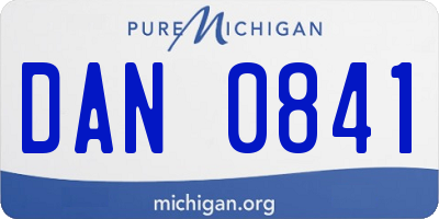 MI license plate DAN0841