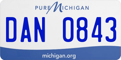 MI license plate DAN0843