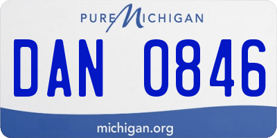 MI license plate DAN0846
