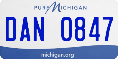 MI license plate DAN0847