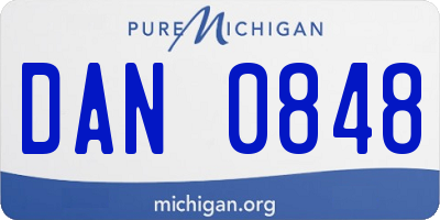 MI license plate DAN0848