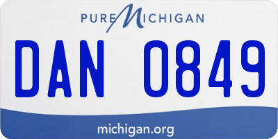 MI license plate DAN0849