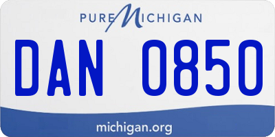 MI license plate DAN0850