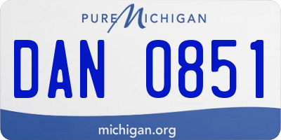 MI license plate DAN0851