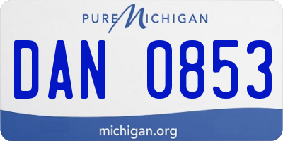 MI license plate DAN0853