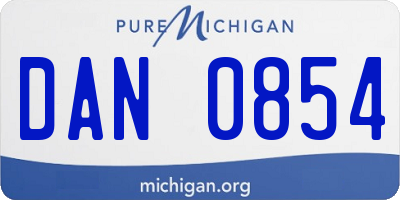 MI license plate DAN0854