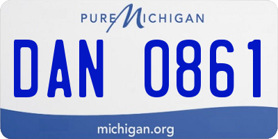 MI license plate DAN0861