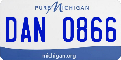 MI license plate DAN0866