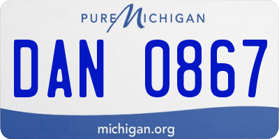 MI license plate DAN0867