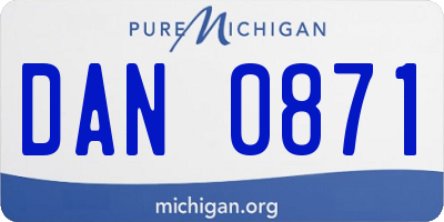 MI license plate DAN0871