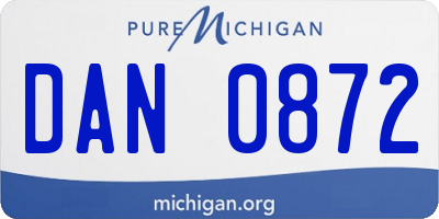 MI license plate DAN0872