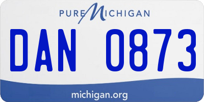 MI license plate DAN0873