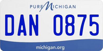 MI license plate DAN0875