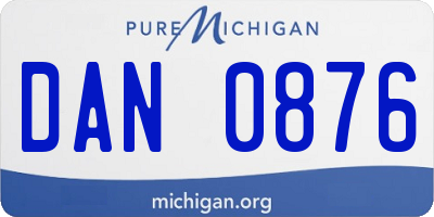 MI license plate DAN0876