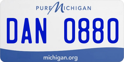 MI license plate DAN0880