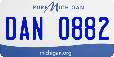 MI license plate DAN0882