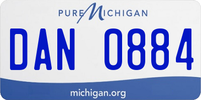 MI license plate DAN0884