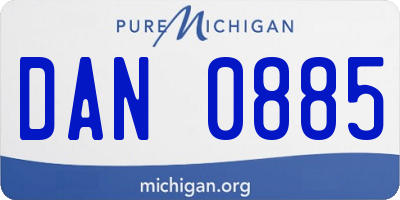 MI license plate DAN0885