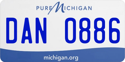 MI license plate DAN0886