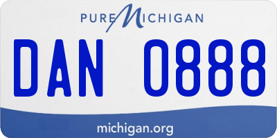 MI license plate DAN0888