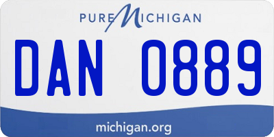 MI license plate DAN0889