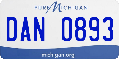 MI license plate DAN0893