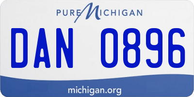 MI license plate DAN0896