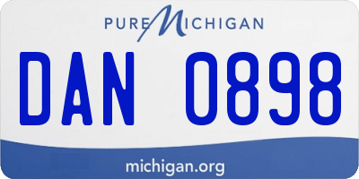 MI license plate DAN0898