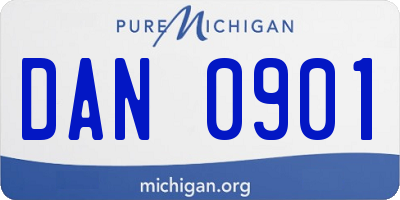 MI license plate DAN0901