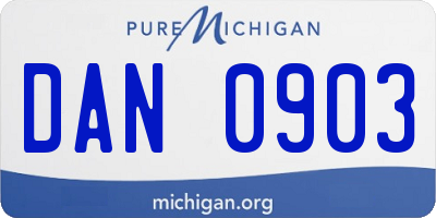 MI license plate DAN0903