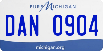 MI license plate DAN0904