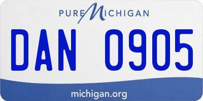 MI license plate DAN0905