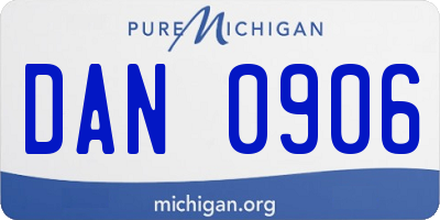 MI license plate DAN0906