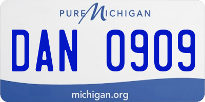 MI license plate DAN0909